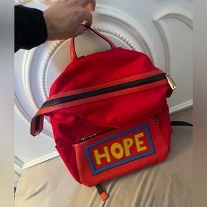 Fendi Red 'HOPE' Nylon Backpack